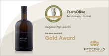 Load image into Gallery viewer, Extra virgin olive oil AEGAEA - Gold award on Terra Olivo Olive oil competition in Jerusalem, Israel.
